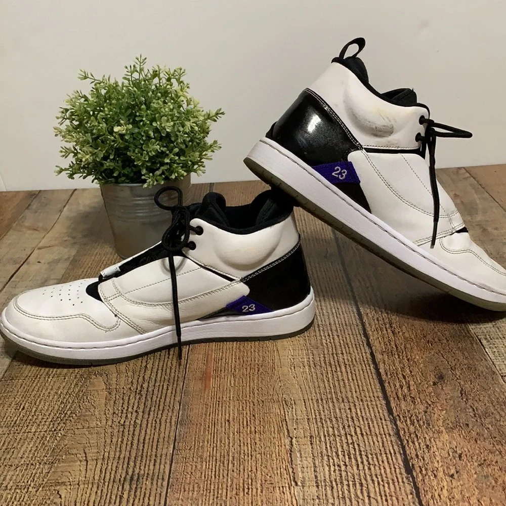 Nike Air Jordan Fadeaway “Concord” Black White Tennis Shoes High Top US 9.5